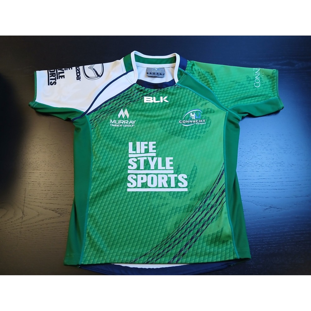 BLK Connacht Rugby Jersey Green Short Sleeve Training Shirt Youth Large / XS